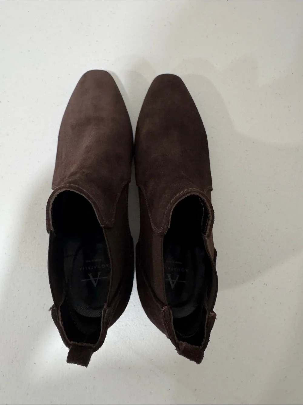 Aquatalia Fiona Crosta Chelsea Weatherproof Chocolate Brown Suede Ankle Boot 6